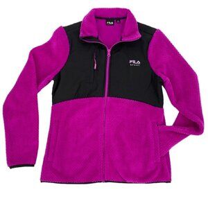 Fila Plush Zip Up Cozy Fuchsia Jacket Sz S​​